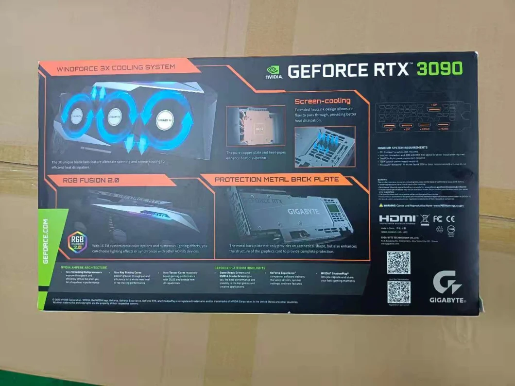 Wholesale Galaxy Colorful Gigabyte Nvidia Geforce Rtx 3090 24G Gaming Desktop Computer Graphics Card with Gddr6X Memory Support Oc in Stock