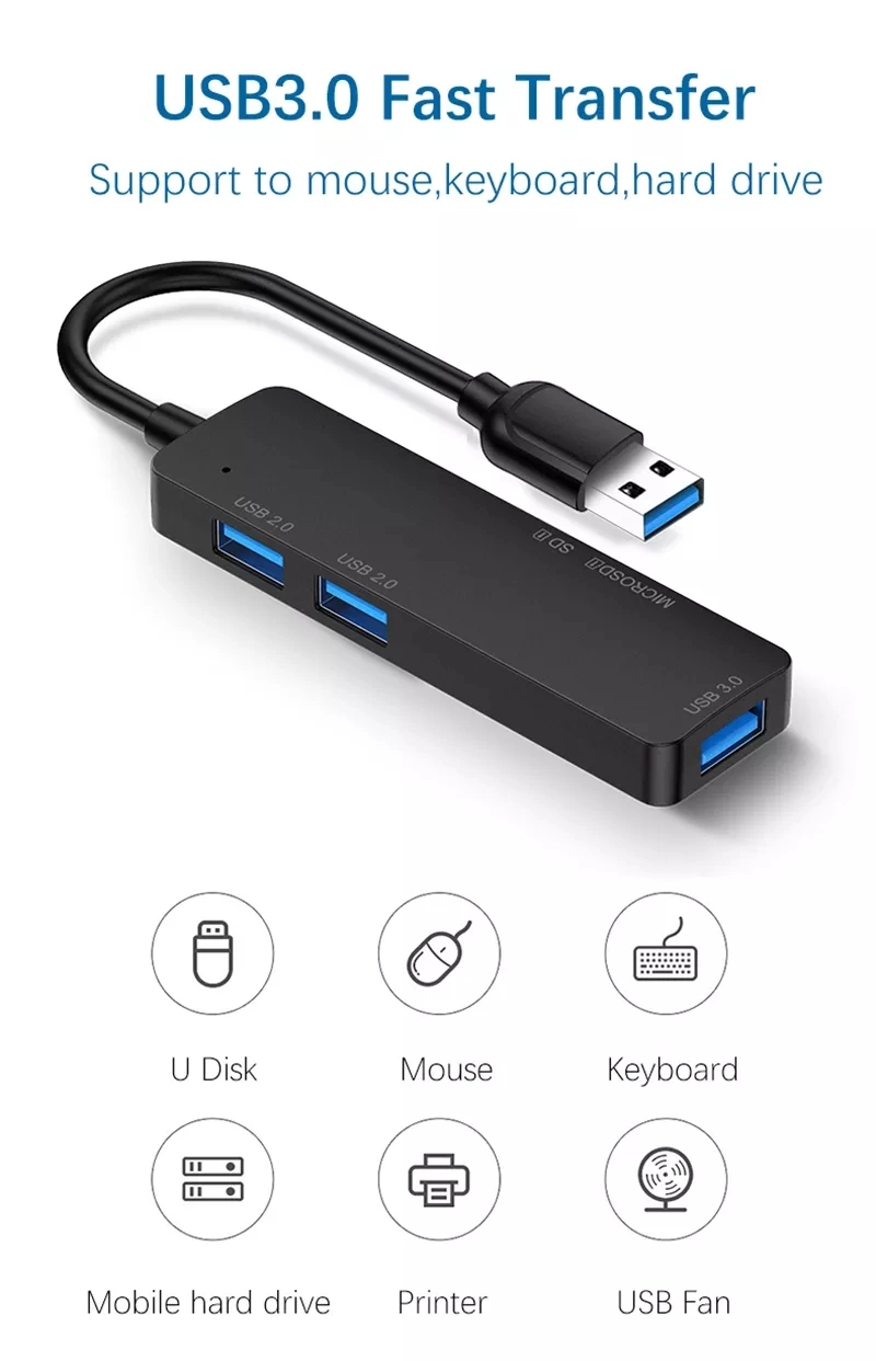 USB 3.0 Type C Hub 5 in 1 Multi Splitter Adapter with TF SD Reader Slot for MacBook PRO 13 15 Air PC Computer Accessories