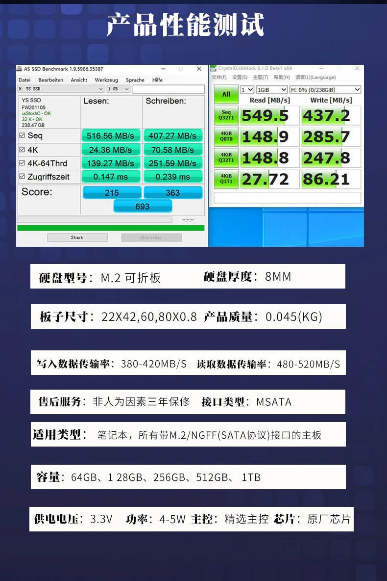 128GB/256GB M. 2 Ngff 2280 Chipstark Bulk Price SSD