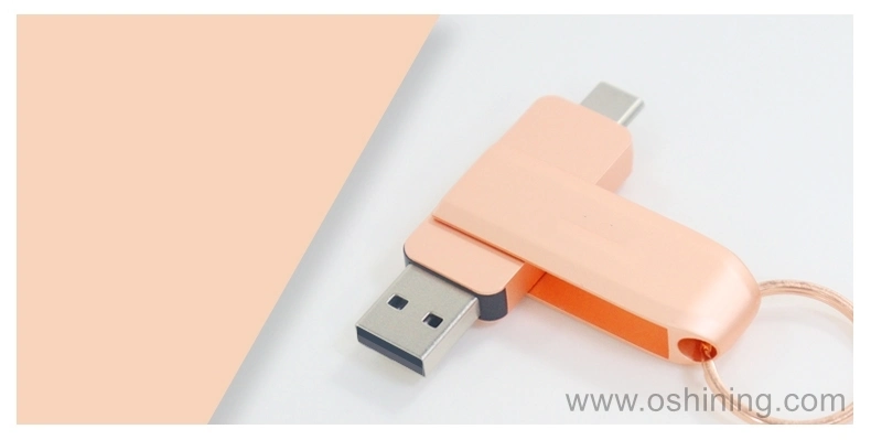 Swivel Rotating Metal OTG USB Flash Drive 2.0 3.0 for PC &amp; Mobiles