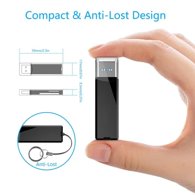 Compatible with Windows USB 3.0 Card Reader High-Speed SD/Micro SD Card Reader Memory Card Adapter